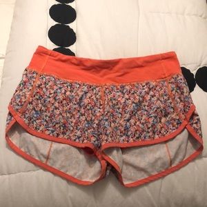 Lululemon floral print speed up shorts